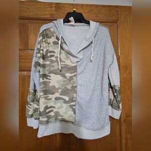 BiBi Gray and Camouflage Hoodie